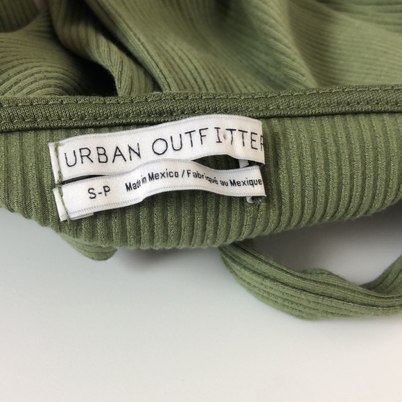 Urban Outfitters Erin Ribbed Tie Shoulder Jumpsuit Green Small - Picture 7 of 9